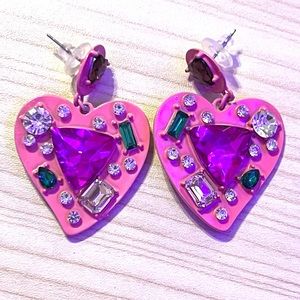 stunning bejeweled heart earrings!